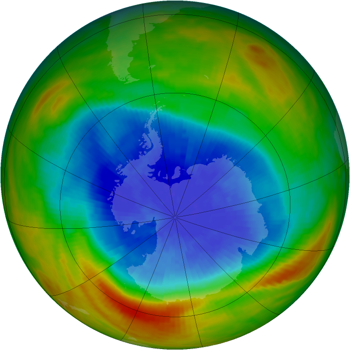 Antarctic ozone map for 27 September 1984